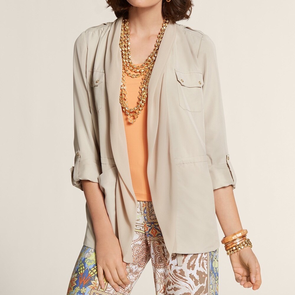 Chico’s Soft Mix Safari Jacket Size 0